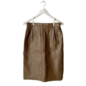 Wilsons Brown Croc-Embossed Leather Pencil Skirt Size 14